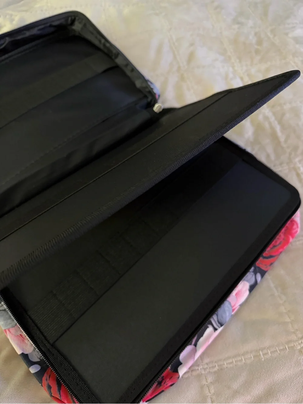 Large Floral Art Supply Organizer Case Colored Pencil Marker Storage Holder